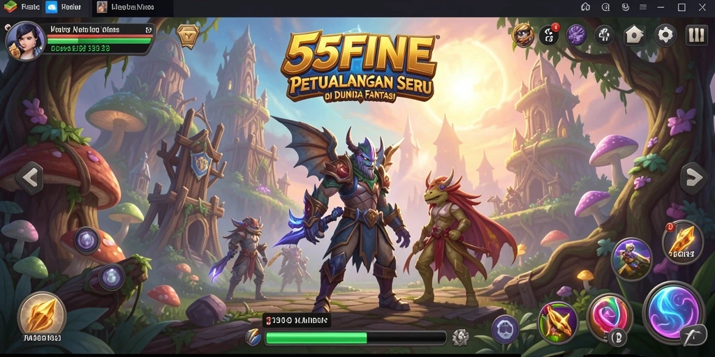 Tampilan gameplay seru dalam <strong>55FIVE</strong> saat menjelajahi dunia petualangan.