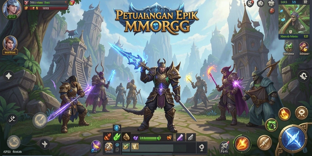 Tangkapan layar gameplay API33 menunjukkan aksi seru dalam dunia MMORPG.