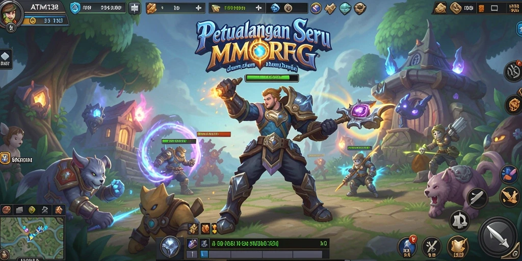 Tangkapan layar ATM138 menampilkan aksi pertempuran seru dalam dunia MMORPG.
