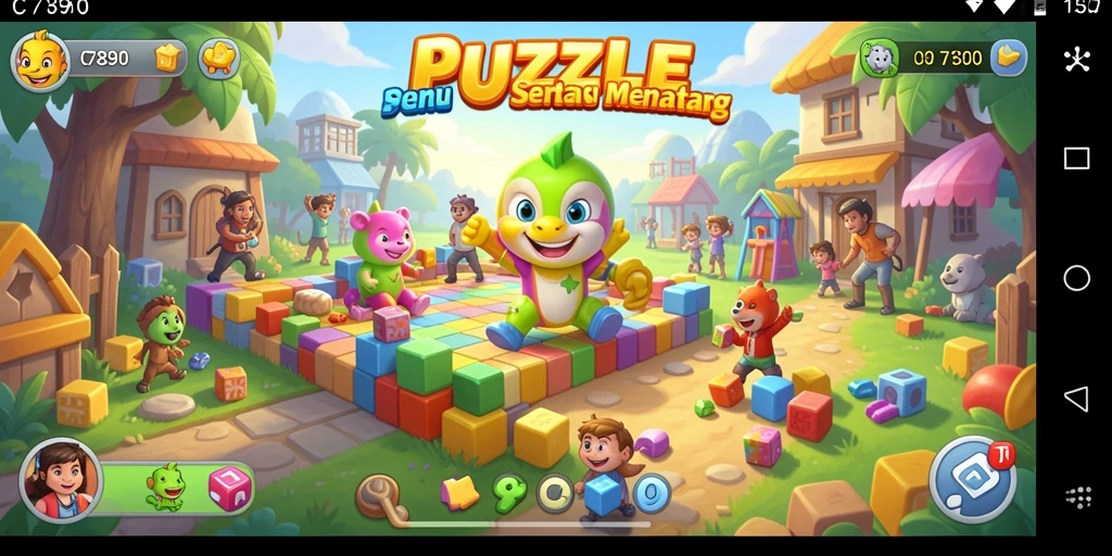 Tangkapan layar gameplay C7890 yang menampilkan tantangan Puzzle.