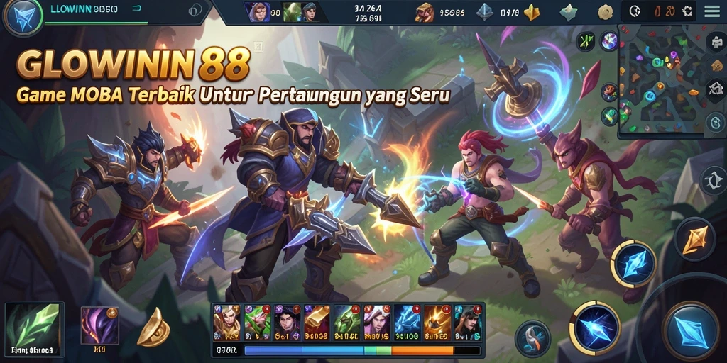 Tampilan gameplay menegangkan dalam GLOWIN88 dengan aksi tim yang epik.