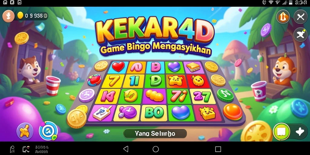 Screenshot gameplay KEKAR4D menunjukkan keseruan permainan Bingo yang interaktif.