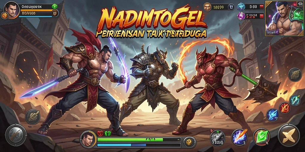 Tampilan gameplay NADIMTOGEL yang mendebarkan dan aksi pertarungan yang intens.