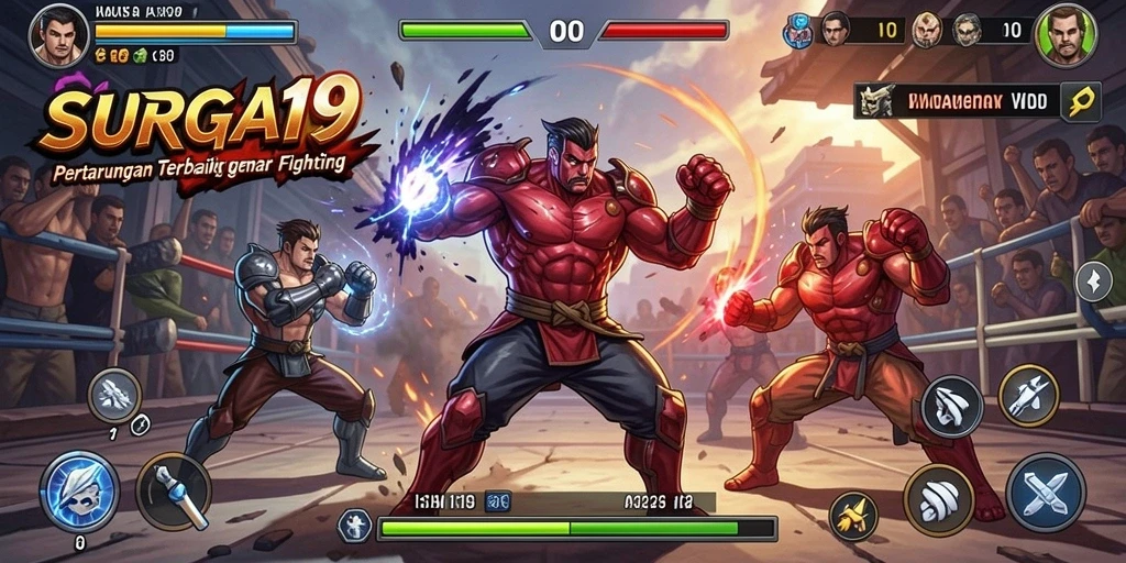 Screenshot gameplay SURGA19 menampilkan aksi bertarung yang intens dan mendebarkan.